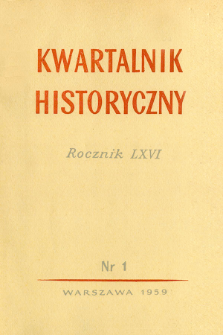 Kwartalnik Historyczny R. 66 nr 1 (1959), Materiały
