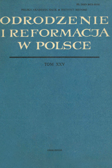 Odrodzenie i Reformacja w Polsce T. 25 (1981), Artykuły i rozprawy
