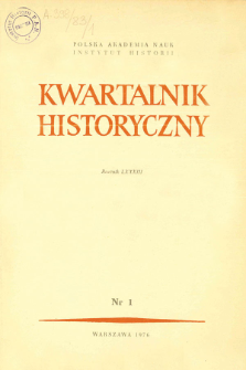 Kwartalnik Historyczny R. 83 nr 1 (1976), Artykuły recenzyjne