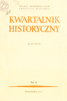Kwartalnik Historyczny R. 83 nr 3 (1976), Artykuły recenzyjne