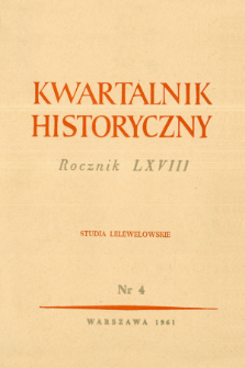 Kwartalnik Historyczny R. 68 nr 4 (1961), Artykuły recenzyjne