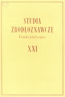 Studia Źródłoznawcze = Commentationes T. 21 (1976), Deperdita