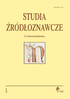 Studia Źródłoznawcze = Commentationes T. 50 (2012)