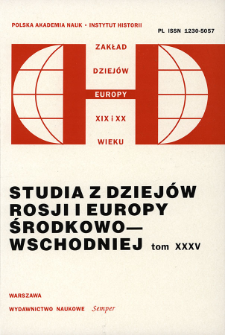 Studia z Dziejów Rosji i Europy Środkowo-Wschodniej. T. 35 (2000), Artykuły i rozprawy