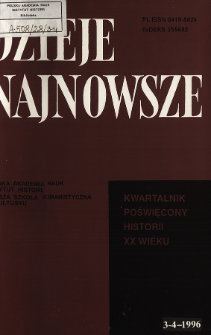 Dzieje Najnowsze : [kwartalnik poświęcony historii XX wieku] R. 28 z. 3-4 (1996), Materiały