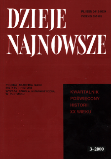Dzieje Najnowsze : [kwartalnik poświęcony historii XX wieku] R. 32 z. 3 (2000), Autoreferaty