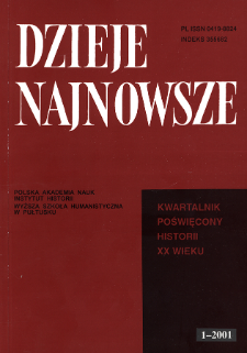 Dzieje Najnowsze : [kwartalnik poświęcony historii XX wieku] R. 33 z. 1 (2001), Artykuły recenzyjne i recenzje