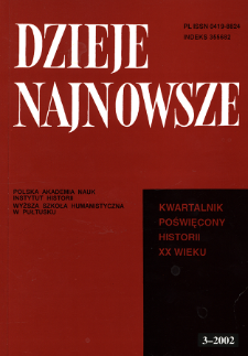 Dzieje Najnowsze : [kwartalnik poświęcony historii XX wieku] R. 34 z. 3 (2002), Artykuły recenzyjne i recenzje