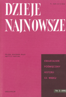 Dzieje Najnowsze : [kwartalnik poświęcony historii XX wieku] R. 23 z. 2 (1991), Przegląd badań