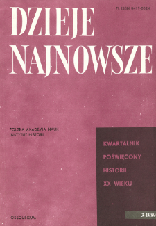 Dzieje Najnowsze : [kwartalnik poświęcony historii XX wieku] R. 21 z. 3 (1989), Artykuły recenzyjne i recenzje