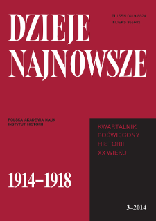 Dzieje Najnowsze : [kwartalnik poświęcony historii XX wieku] R. 46 z. 3 (2014), Studia i artykuły