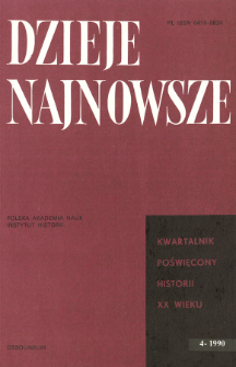 Dzieje Najnowsze : [kwartalnik poświęcony historii XX wieku] R. 22 z. 4 (1990), Przegląd badań