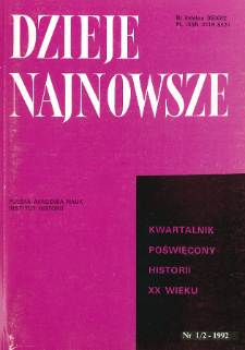 Dzieje Najnowsze : [kwartalnik poświęcony historii XX wieku] R. 24 z. 1-2 (1992), Artykuły recenzyjne i recenzje