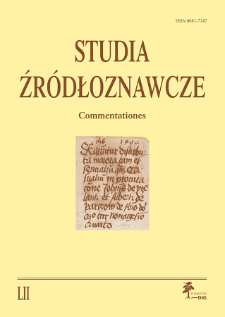 Studia Źródłoznawcze = Commentationes T. 52 (2014)
