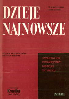 Dzieje Najnowsze : [kwartalnik poświęcony historii XX wieku] R. 24 z. 3 (1992)