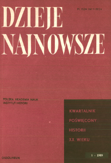 Dzieje Najnowsze : [kwartalnik poświęcony historii XX wieku] R. 21 z. 1 (1989), Artykuły recenzyjne i recenzje