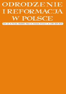 Odrodzenie i Reformacja w Polsce T. 56 (2012)