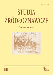 Studia Źr&oacute;dłoznawcze = Commentationes T. 53 (2015), Materiały