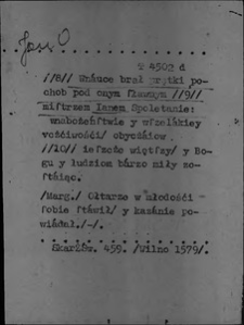 Kartoteka Słownika polszczyzny XVI w.; R&oacute;żne źr&oacute;dła; N. os. J - Nom. loc. J