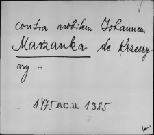 Kartoteka Słownika staropolskich nazw osobowych; Mar - Mas