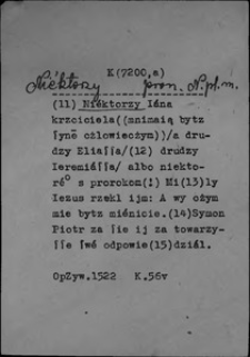 Kartoteka Słownika polszczyzny XVI w.; Źr&oacute;dło; OpZyw.verb., pron.,adj., subst