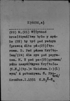 Kartoteka Słownika polszczyzny XVI w.; Źr&oacute;dło; Krom Roz b.n.os.