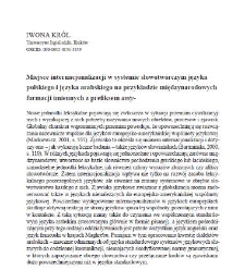 Internationalization in word-forming systems of Polish and Arabic on the example of internationalnoun formations with the anti- prefix