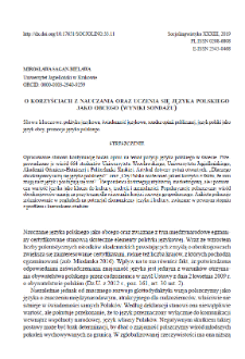 O korzyściach z nauczania oraz uczenia się języka polskiego jako obcego (wyniki sondażu)