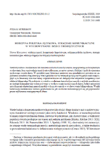 Rodzinna polityka językowa. Strategie komunikacyjne w wychowywaniu dzieci trójjęzycznych