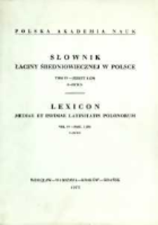 Słownik łaciny średniowiecznej w Polsce. T. 4 z. 1 (29), F - Fictus
