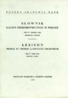 Słownik łaciny średniowiecznej w Polsce. T. 4 z. 6(34), Historiace - hystrix