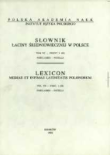 Słownik łaciny średniowiecznej w Polsce. T. 7 z. 1 (52), Pabulamen - Patella