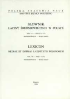 Słownik łaciny średniowiecznej w Polsce. T. 7 z. 6 (57), Possessionatus - Praelargus