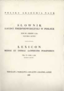 Słownik łaciny średniowiecznej w Polsce. T. 6 z. 6 (50), Nuntius - Octus