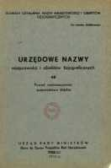 Urzędowe nazwy miejscowości i obiektów fizjograficznych. Nr 48; Powiat radomszczański, województwo łódzkie