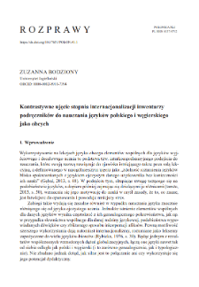 A contrastive approach to the internationalization of Polish and Hungarian in foreign language student’s books