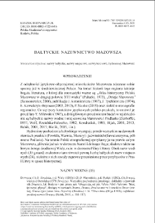 Bałtyckie nazewnictwo Mazowsza
