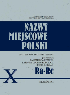 Nazwy miejscowe Polski : historia, pochodzenie, zmiany. 10, Ra-Re