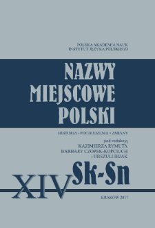 Nazwy miejscowe Polski : historia, pochodzenie, zmiany. 14, Sk-Sn
