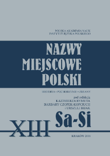 Nazwy miejscowe Polski : historia, pochodzenie, zmiany. 13, Sa-Si