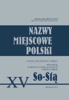 Nazwy miejscowe Polski : historia, pochodzenie, zmiany. 15, So-Stą