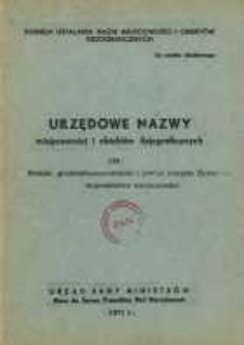 Urzędowe nazwy miejscowości i obiektów fizjograficznych. Nr126; Powiat grodziskomazowiecki i powiat miejski Żyrardów, województwo warszawskie