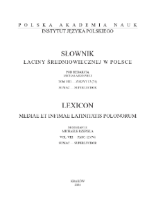 Słownik łaciny średniowiecznej w Polsce, tom VIII, zeszyt 12 (74), Sumac - Superlucutor