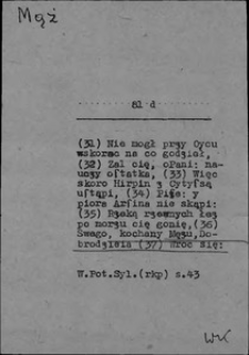 Kartoteka Słownika języka polskiego XVII i 1. połowy XVIII wieku; Mąż2 - Merkuryjusz