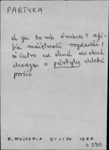Kartoteka Słownika języka polskiego XVII i 1. połowy XVIII wieku; Partyka - Paść1
