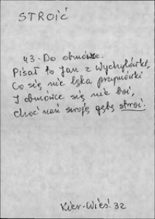 Kartoteka Słownika języka polskiego XVII i 1. połowy XVIII wieku; Stroić - Str&oacute;żyna