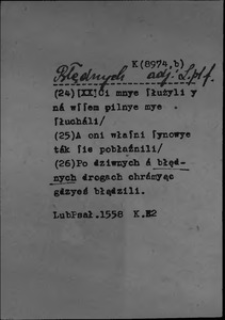 Kartoteka Słownika polszczyzny XVI w.; LubBał - przymiotniki