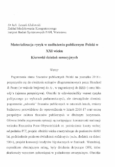 Materializacja ryzyk w zadłużeniu publicznym Polski w XXI wieku. Kierunki działań sanacyjnych