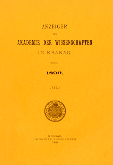 Anzeiger der Akademie der Wissenschaften in Krakau. Nr 7 Juli (1980)