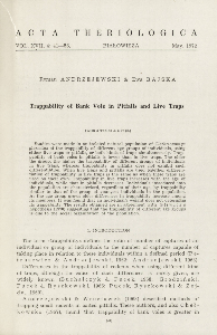 Trappability of bank vole in pitfalls and live traps